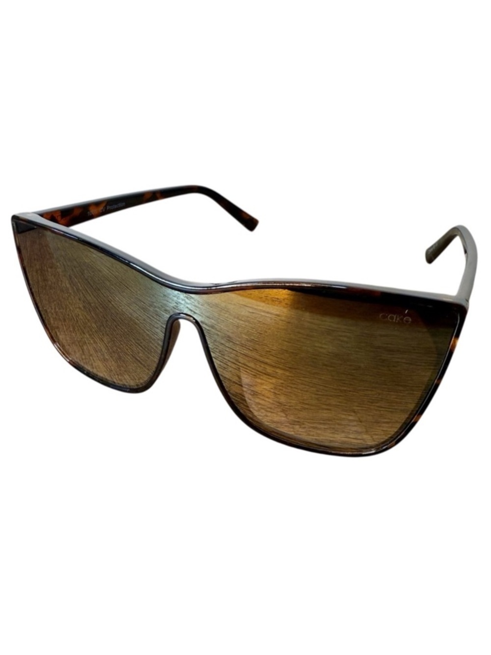 CAKE EYEWEAR Tortoise Zanzibar Shield Sunglasses Mirror Lens UV Protection